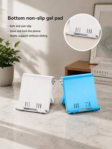 1pc Foldable Portable Phone Stand, Premium ABS Desktop Holder, Adjustable Angle Universal Bracket, Multi-Angle Foldable Desktop Support, Stable Phone Support To Free Your Hands, Suitable For All Smartphone Models And Tablets, Essential For Office And Home Daily Use - A - View 6