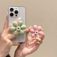 Hyuna Style Floral Back-Attached Phone Stand Air Cushion Pouch, Korean Ins Desktop Support, Creative Stable Portable - Multicolor - View 2