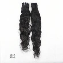 2PCS Natural Wave Bundles Human Hair Natural Hair Extensions Human Hair Weave Bundles Natural Color Can Be Dyed - Natural Black - View 20