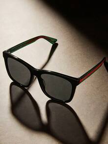 Stylish Gucci Square Fashion Glasses Wooden Frames Soft Nose Pads Lightweight For Sports Travel Daily Use - Black - View 5