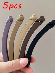 5/1pc Matte Minimalist Twist Hair Clips, Solid Color Banana Hair Clips, Suitable For Daily Wear, Parties, Work, Perfect For Washing Face And Showering Hairstyles - Multicolor - View 7