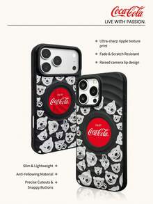 Vintage Coca-Cola Logo Print MagneticAdsorption Phone Case, Matte Skin FeelShock Resistant MagSafe Case CompatibleWith IPhone All Series Cute Ladies DailyCover - Black - View 7