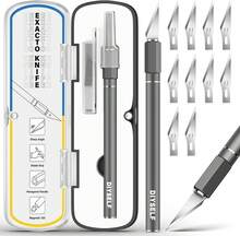 DIYSELF Exacto Knife 12 Pcs Exacto Knife Set With Case Craft Hobby Precision Knife With 11 Blades For Crafting Paper Scrapbooking Models 3D Printing - ColorD - View 1