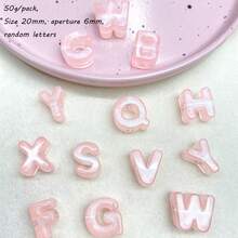 15-17 Pieces Acrylic Luminous Large Hole Letter English Support DIY Straight Hole Pendant Mobile Phone Chain Bead Loose Bead Jewelry Accessories - Multicolor - View 20