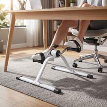 Mini Under Desk Exercise Bike, Adjustable Resistance Pedal Exerciser For Leg & Arm Workout, Compact Desk Bike For Home Office - Silver - View 1