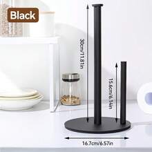Baofeng 1pc Stainless Steel Countertop Paper Towel Holder, Non-Slip Base Easy-Tear Paper Roll Dispenser, Suitable For Standard And Large Rolls, Space-Saving Kitchen Bathroom Home Decor Stand, Free Hook Included, Gold/Silver/Black Optional - Multicolor - View 10