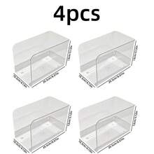 2/4pcs Transparent Bookshelf, Transparent PET, Large Capacity, Minimalist Design, Multiple Styles Available. Suitable For Bedroom Bookshelf, Bookshelf, Bookcase And Home Storage Box - View 7
