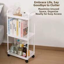 1pc Multi-Layer Pull-Out Storage Cart, Divided Storage, Flexible Pull-Out Design, Easy Assembly, Heavy Duty, Waterproof & Moisture-Proof, Easy To Clean, Space-Saving, Open Design, Suitable For Kitchen, Bathroom, Living Room, Bedroom And Other Spaces - Multicolor - View 4