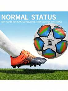 1pc No. 2 Pentagram Style Football, A Durable Football For Outdoor Training And Recreation, Backyard, Park And Beach Kicking - Multicolor - View 2