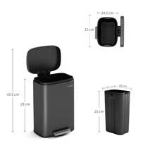 MCC Direct Pedal Kitchen Bin With Soft Close Lid, Step-On Trash Can With Inner Bucket, Durable Steel Body, Hands-Free Waste Disposal - Dark Grey - View 4