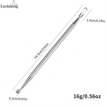 Alat Penghapus Komedo Dua Ujung, Ekstraktor Komedo Stainless Steel dengan Lingkaran Bulat & Lingkaran Pipih, Ekstraktor Jerawat Profesional untuk Wajah, Hidung & Dagu - MultiWarna - View 5