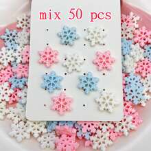 30/50pcs Mixed Original Molded Snowflake DIY Set For Earrings, Hair Accessories, Beaded Bracelets, Resin Craft Decoration Patch Material Kit (Aged 14+) - Multicolor - View 9