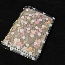Cute Polka Dot Transparent PVC Mini Binder Cover, Transparent Plastic Pocket Notebook Protector, Macaron Color/White Polka Dot Loose-Leaf Planner Shell, DIY Scrapbook Decoration Stationery Accessories - A - View 2