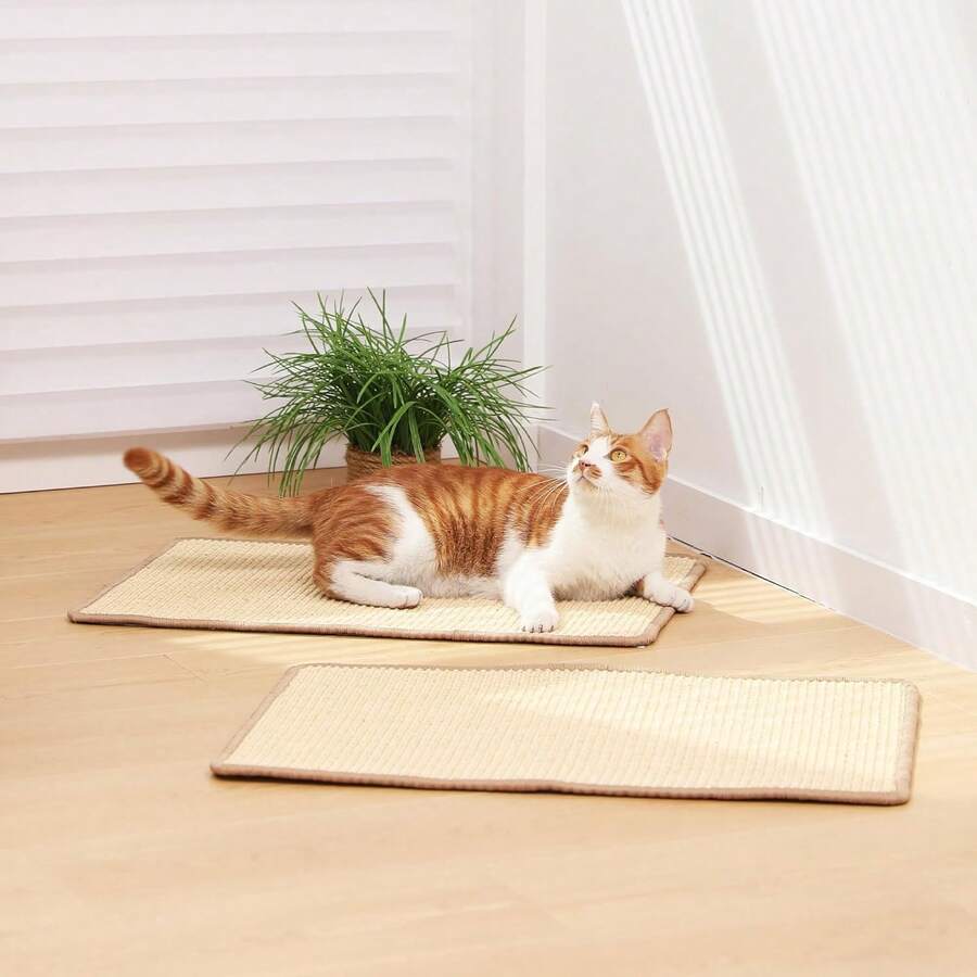 2 Packs Cat Scratching Mat, 50 X 30 Cm Natural Sisal Cat Scratch Pad ...