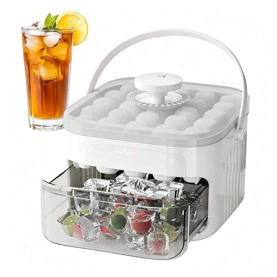 Molde para cubitos de hielo, bandeja para cubitos de hielo, molde multifuncional para chocolate en el hogar, fácil de desmoldar, apto para camping, bandeja de hielo apilable con tapa removible, apto para cócteles congelados, whisky, utensilios de cocina - Piezas de refrigerador - Ver 1