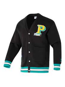 男士/女士 PUMA TEAM JP DK 柔軟針織開襟外套/開襟衫 日常戶外運動休閒通勤穿著夾克 625798-01 - 黑色 - 查看 7