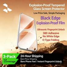3pcs 2026 Newest Black Edge Tempered Glass Screen Protector For Moto Phone, Electroplated Smooth Gaming Anti-Fingerprint Full Coverage No Obscuration No White Edge Explosion-Proof Scratch-Resistant Drop-Proof Shatter-Proof - Clear - View 77