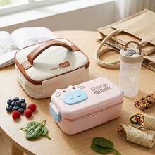 304 Stainless Steel Bento Box Adult, Microwavable Lunch Containers For School Student, 3 Compartment Meal Prep Containers, Divided Food Storage Containers With Lids, Insulated Metal Lunch Box With Utensils, Travel Snack Containers - Multicolor - View 2
