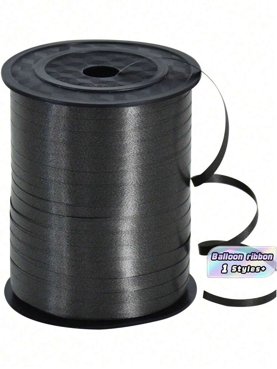 1 Roll, Black Curly Ribbon, Suitable For Gift Wrapping, Balloon String, Wedding, Birthday And Other Occasions - Shiny Metallic Ribbon, Suitable For Bouquet And Flower Wrapping Paper, Valentine's Day, Wedding, Halloween/Christmas Birthday And Other Occasions.