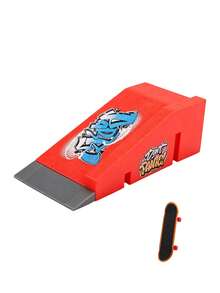 Mini Finger Skateboard Park Ramp Set, Fingerboard Half Pipe, Ultimate Park Training Prop Accessories, Adult Birthday Gift - Red - View 22