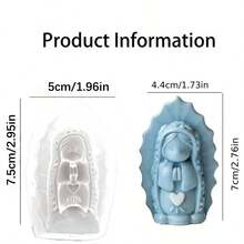 1件天使矽膠模具 3D天使女孩蠟燭裝飾模具，適用於蠟燭/肥皂/石膏芳香療癒裝飾品矽膠模具 - A-白色 - 查看 8