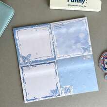 Blue Butterfly Sticky Notes, Warm Purple Butterfly Wings Light Blue Sticky Notes, 76*76mm Adhesive Removable Cute Student Memo Note Pads, Office And Study Use Sticky Notes - one-size - View 5