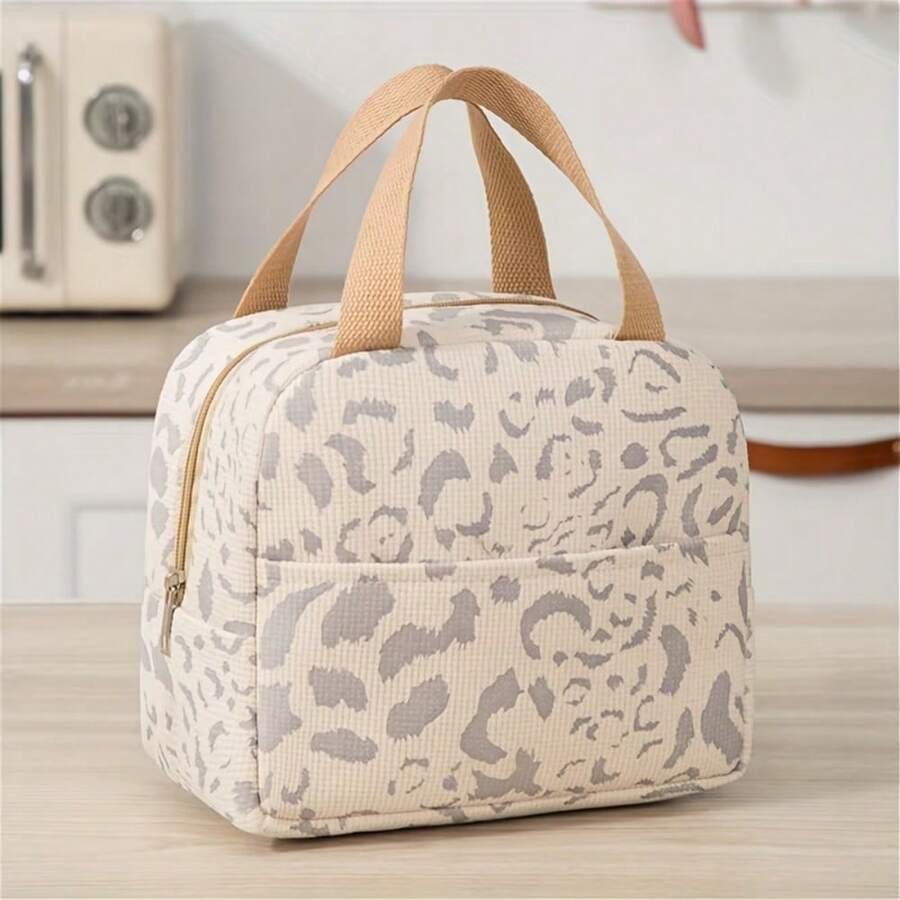 New Fashion Large Capacity Lightweight Ink Pattern Insulated Bag, Reusable, Suitable For Work, School, Commute, Lunch Box, Outdoor Travel Cooler Bag, Picnic Bag, Lunch Bag, Dinner Bag, Non-Food Contact - Multicolor - View 1