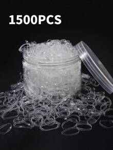 500pcs Thickened Disposable Hair Ties In Clear White Box Thick & High Elasticity Hair Ties Portable, Beauty, Hair Accessories - Clear - View 15