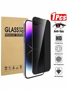 1pc Full Screen Anti-Peeping Tempered Glass Screen Protector, Compatible With IPhone 17/16/15 Pro Max/14 Plus, Also Compatible With IPhone 16/15/14/13/11 Pro/X/XS Max/12 Mini/XR. Anti-Peeping Glass Screen Protector, Perfect Gift For Birthday, Family And Friends, Essential Phone Accessory, Ideal For Daily Protection, Suitable For Office, Home And Other Scenes. Features Waterproof, Shockproof, Anti-Drop, Anti-Scratch Functions, Your Phone Screen's Caring Protection Companion. - Black - View 34