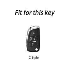 Car Key Cover Keychain Suitable For Dongfeng Peugeot Dongfeng Folding Style C2 C3 C4 C5 C6 C8 DS4 107 207 306 307 407 308 607 Series Accessories - Type a - View 2