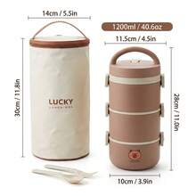 Portable 304 Stainless Steel Thermal Lunch Box, Sealed Leak Proof Bento Box, Dishwasher & Microwave Allowable,Reusable Fruit Salad Food Storage Container, Suitable For Student And Adult Use In School, Office,Picnic, Travel,Back To School - Multicolor - View 19