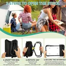 1pc Aluminum Alloy Folding Chair, Portable Lightweight Stool With Storage Bag, Picnic Camping Travel Outdoor Seat - Multicolor - View 7