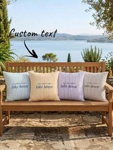 1pc Customizable Name And Text Printed Soft Pillowcase, Personalized Throw Pillow Cover For Wedding Holiday Room Decor, No Pillow Insert, Durable, Breathable, Washable Fabric, Birthday Gift - Multicolor - View 11