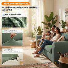 MRustc Fundas para Sillones de Sala para 1/2/3 Plazas,Cubre Sillón Elástico para Todo el Año,Cobertura Completa,Tela Suave,Repelente al Agua,Antideslizante,Renueva y Protege tus Muebles,Envío Local-Olivo - Verde Oliva - Ver 6