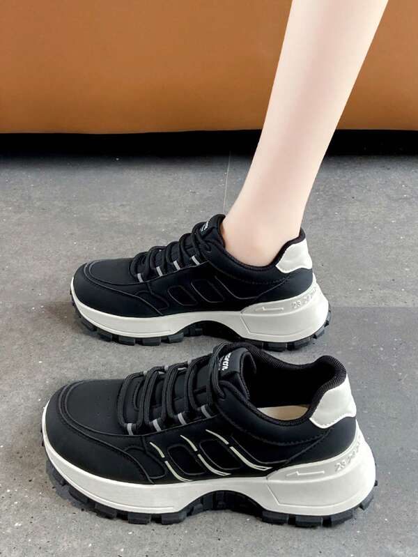 Thick Sole Chunky Sneakers Women's Spring/Autumn New Style Commuter Height-Increasing Shoes