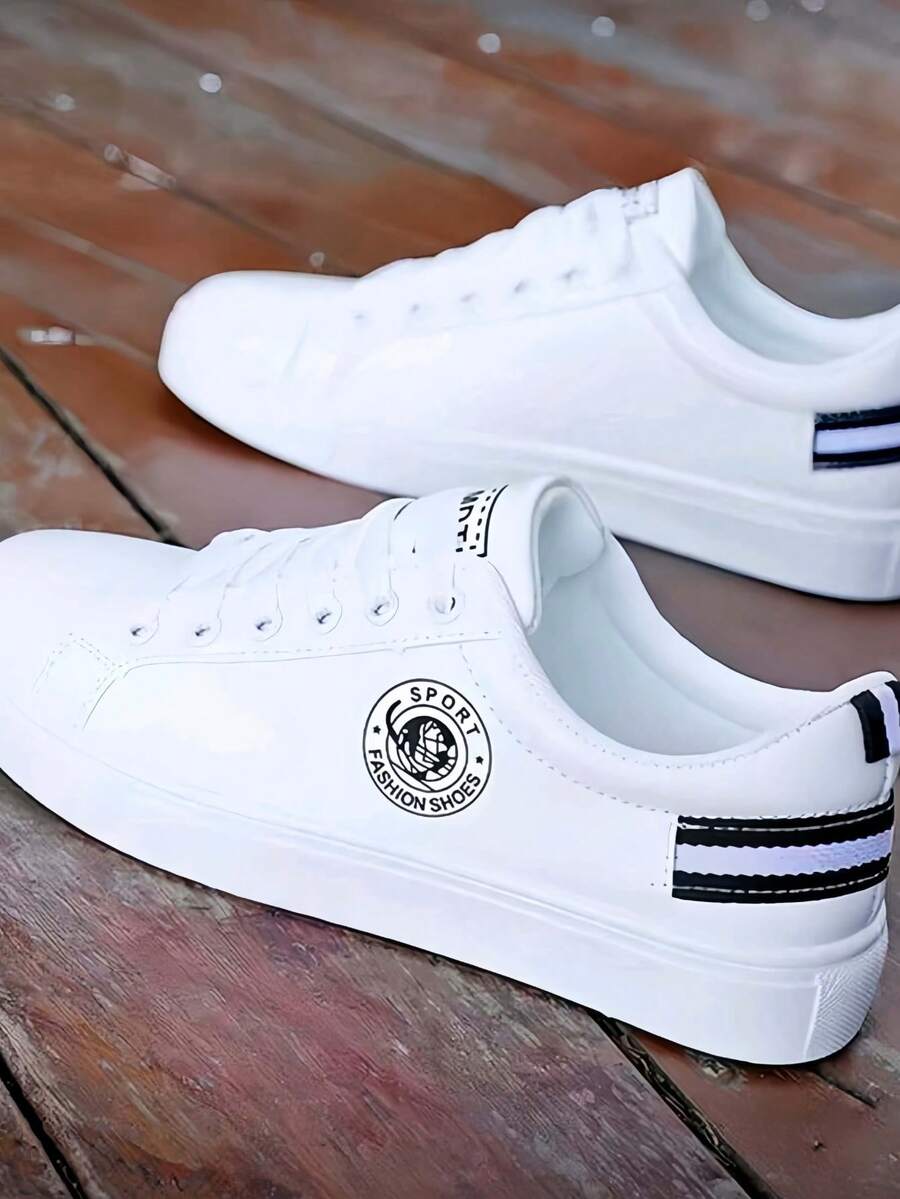 Men's Skate Shoes 2026 New Casual Versatile PU Material Sports Casual Shoes - White - View 1