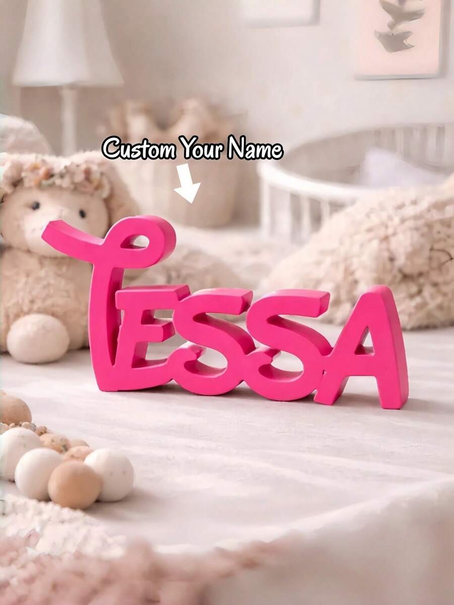 1pc Customized 3D Printed Name Sign, Personalized With Your Name, Fashionable And Unique Design, Perfect For Home Decor, Birthday, Holiday, Back To School, Housewarming, Special Occasions - Multicolor - View 1
