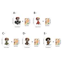 1/5pcs Day Of The Dead Skull & Cactus/Marigold Static Cling Window Stickers, Suitable For Party, Restaurant And Day Of The Dead Home Decor - Multicolor - View 6