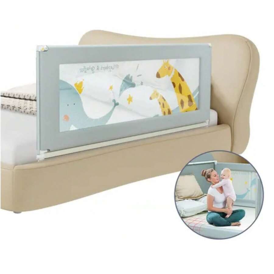 Baby Crib Side Rail - Mint Green - View 1