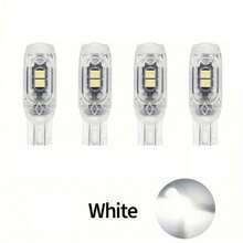 4入組 T10 LED W5W 超亮 350LM 塑膠保護 SMD 燈，適用汽車內飾閱讀燈、車門燈與牌照燈照明，DC12V 白色通用款 - 2835 - 查看 12