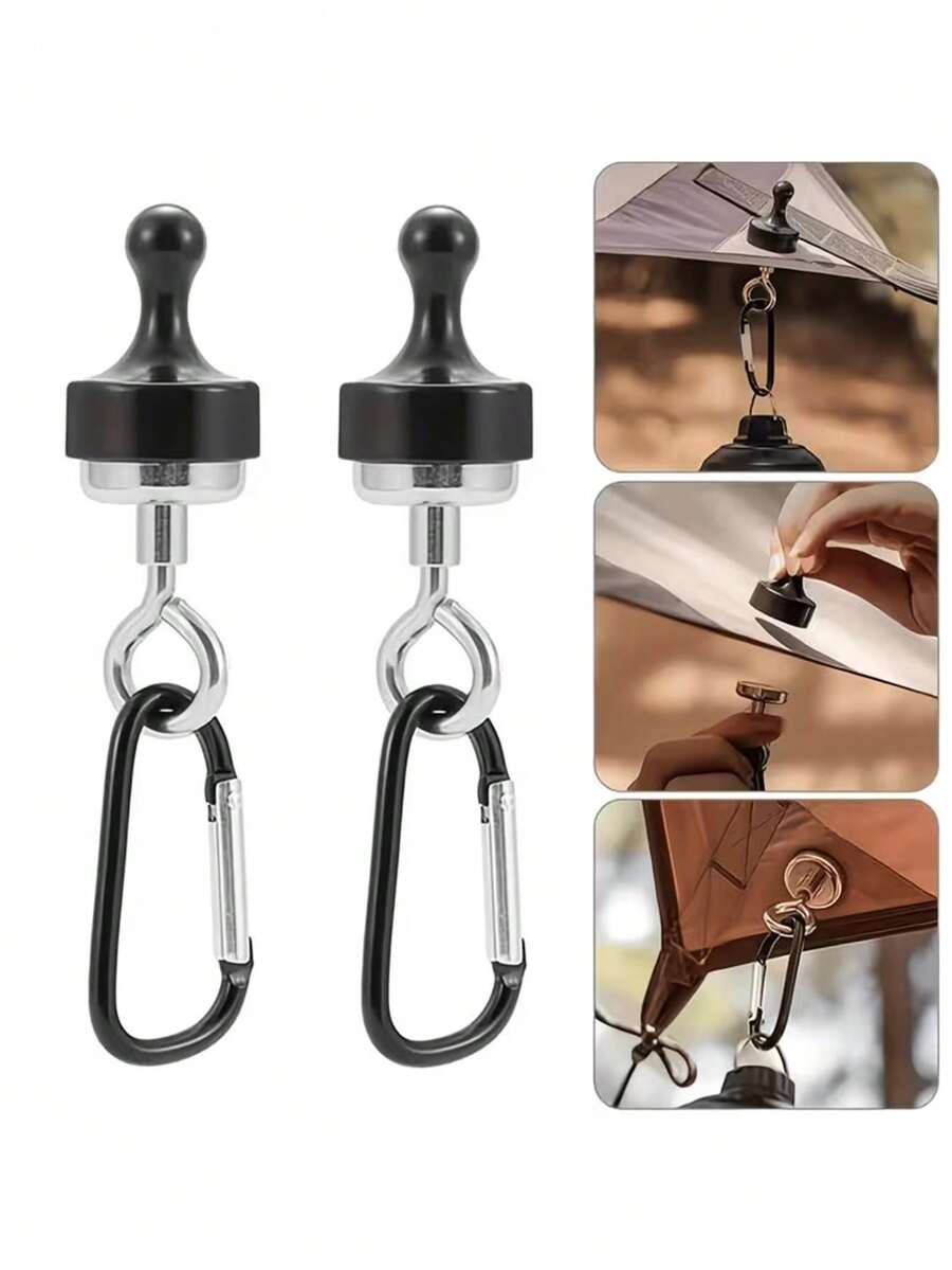 2pcs Camping Lantern Hooks Tent Canopy Fasteners, Key Ring Hooks, Secure Hanging, Quick Connection, Easy To Use, Convenient Installation, Multi-Functional Hooks