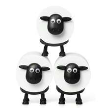 3pcs/5pcs Cute Sheep Style Toilet Paper Holder, Freestanding Animal Toilet Paper Storage Rack, Adorable Design Suitable For Bathroom, Kitchen, Bedroom, Office And Home Daily Use, Versatile Home Decor - B-Black - View 11