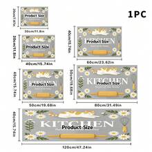 1 pieza Tapete de secado de platos, Tapete para cafetera, Tapete de secado de platos de cocina con patrón lindo de gato naranja & margarita, Protector de mesa de habitación, Regalo festivo, Decoración de cocina - XYLSD702 - Ver 17