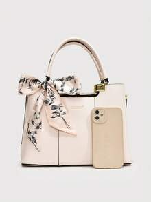 Dedoo Fashionable Luxury Multi-Functional Large Capacity Handbag & Crossbody Bag - Beige - View 2