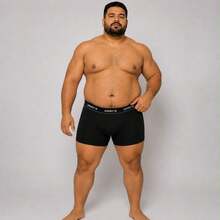 KIT com 10 Cuecas Boxer Plus Size em Microfibra Lisa Box Extra Grande Masculino Conforto e Qualidade - Multicolorido - Visão 10