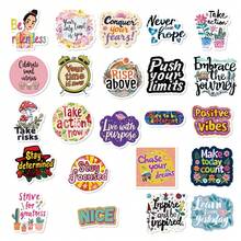 50/100Pcs Positive Inspirational Stickers, Quote Waterproof Stickers Motivational Self Affirmation Floral Text Decals For Journal Notebook Water Bottle Laptop Luggage Scrapbook, Back To School - A - View 7