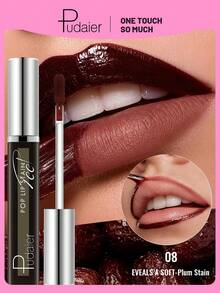Pudaier Peel-Off Lip Gloss, Long-Lasting Waterproof And Sweat-Resistant, Exfoliating Elastic Formula, Plumping Lips, Suitable For Date Night, Daily Commute, Gothic Style And Halloween Party Makeup - #08 - View 8