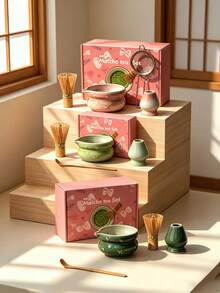 完整抹茶製作工具組,漸層陶瓷抹茶器具禮盒套裝,居家初學者茶道入門套裝。多色美學茶具,適合茶愛好者的理想節日與生日禮物,適用於茶店、咖啡店和甜點店,隨機款式與顏色 - 顏色隨機 - 查看 5