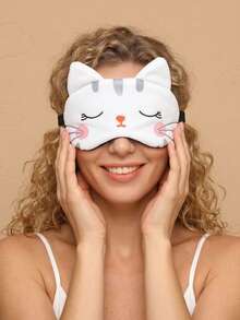 Cute Cat Pattern Blackout Sleep Mask, Breathable Travel Sleep Mask, Cartoon Pattern Eye Mask, Suitable For Bedroom, Travel, Office, School, Outdoor Activities, Travel Essential, Back To School Season - Multicolor - View 6