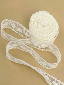 White Lace Ribbon With Bow/Webbing For Bouquet Wrapping/DIY Craft Material/Apparel - Set - View 6